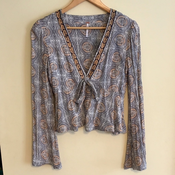 Free People Tops - Free People Tie Front Boho Top Small